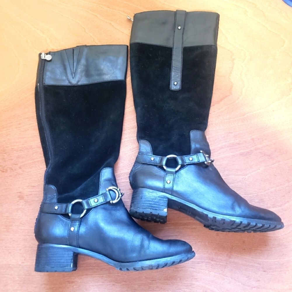 Etienne Aigner Eviola Derby black leather boots